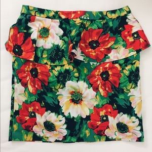 Peplum floral skirt