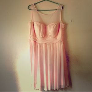 ❤️Short Pink Mesh Bridesmaid Dress - Size 14