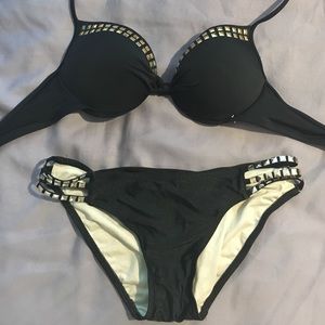 Black Studded Swimsuit (Never Worn)