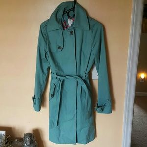 Lauren Conrad Teal Trenchcoat Size 6