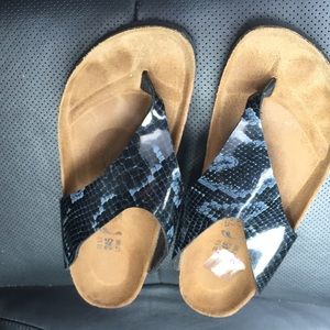 Birkenstock "Birki's" faux snake skin sandals
