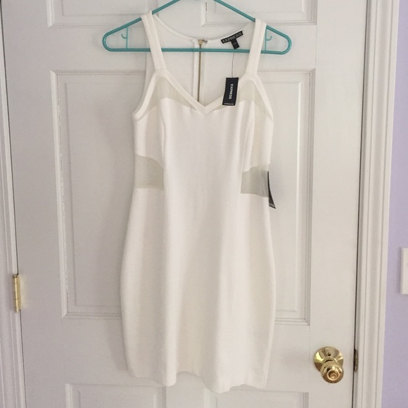 White express party dress with shear sides