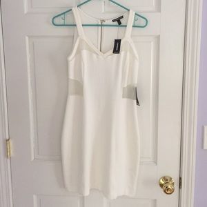 White express party dress with shear sides