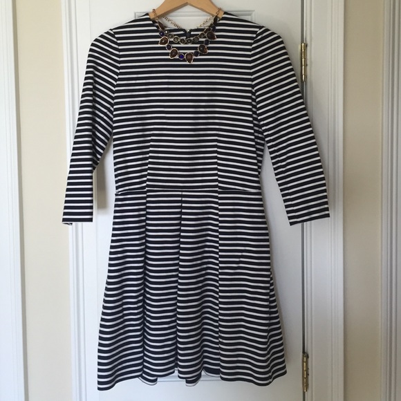 Gap Dresses & Skirts - Blue & white striped 3/4 sleeve dress