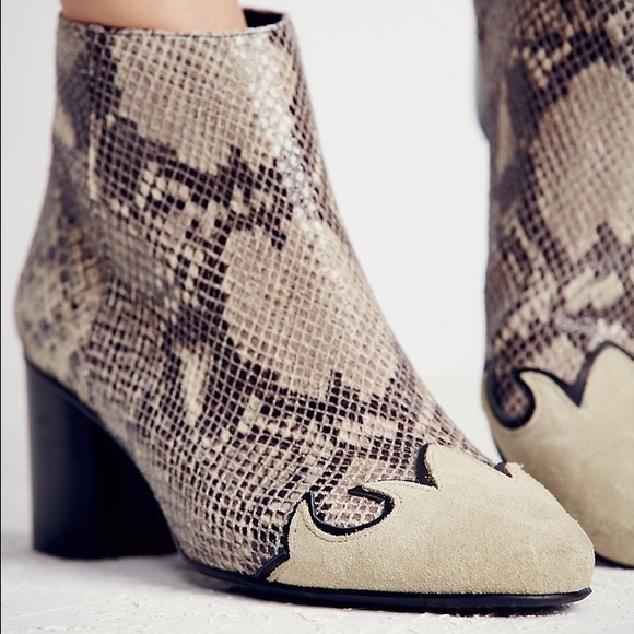 Free People Snakeskin Booties 39