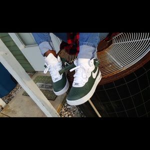 khaki green Nike Air Force 1 (high top)