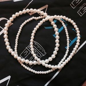 Set of 3 Faux Pearl Necklaces
