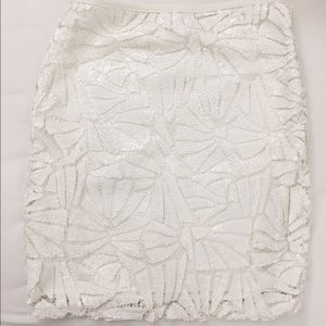 White sequin skirt