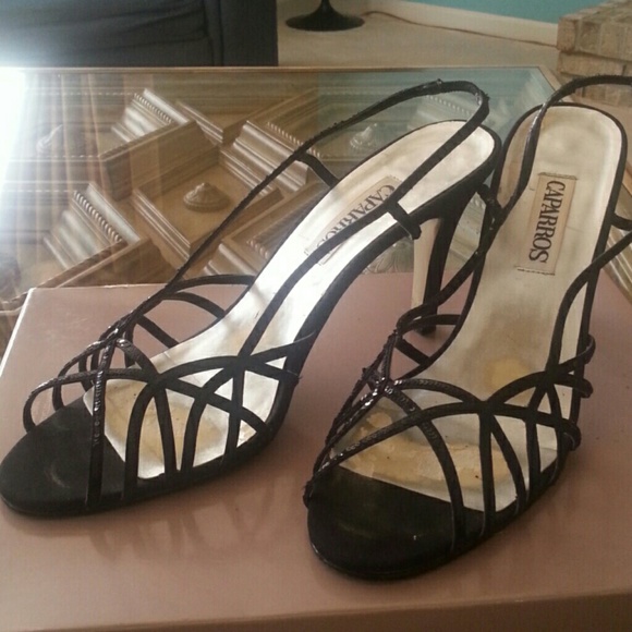 Black strappy heels