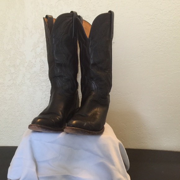 Lucchese 2000 Black Cowboy Boots