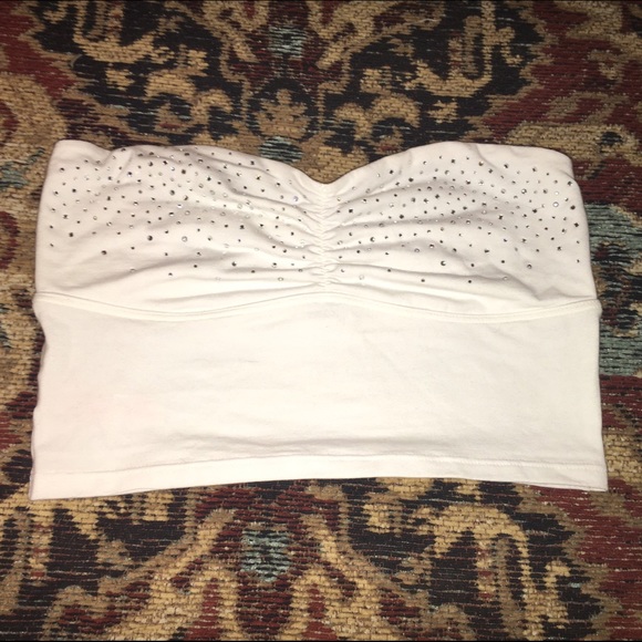 VS Pink White with Sequins Bandeau. NWOT.