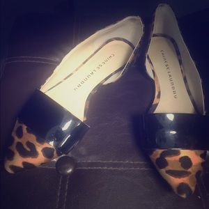 Chinese Laundry Pointed toe black & leopard flats Chinese Laundry Pointed toe black & leopard flats