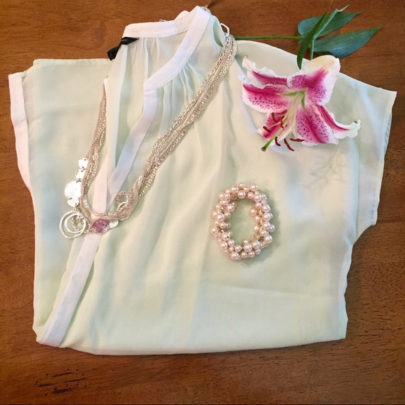 ❗️SAlE❗️🎀🆕 Light Green & White Banana Republic B