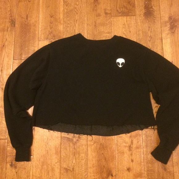 Brandy Melville Cropped Alien Sweatshirt