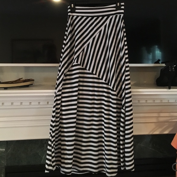 Black and white striped Maxi skirt