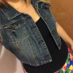Jean vest jacket sleeveless