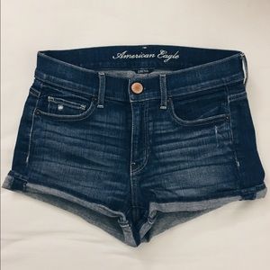 AE high waisted denim shorts