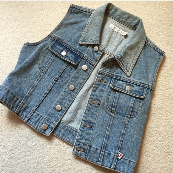 Mink pink denim vest BRAND NEW