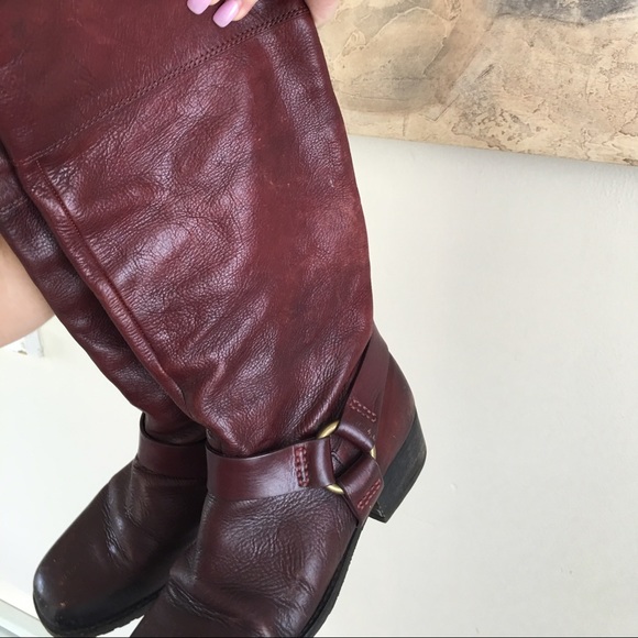 🍭SOLD Lucky Brand maroon red leather riding boots - Picture 4 of 4