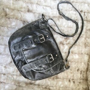 Steel Gray Leather Maurice's Purse