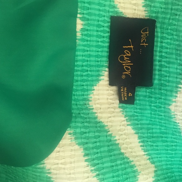 Taylor Dress Sz 4 , green and beige dress - Picture 4 of 4