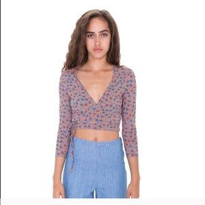 American Apparel Juliard Floral Wrap Top