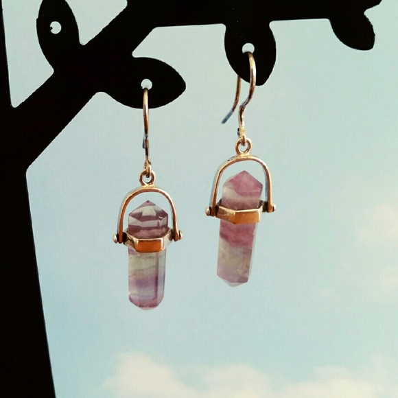 Vintage quartz stone earrings