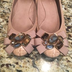 Kate Spade blush bejeweled flats