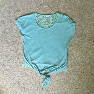 Short sleeve laced back shirt