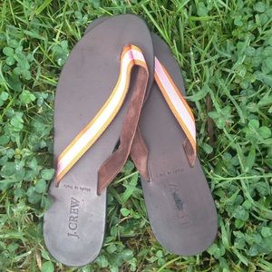 J.crew leather flip-flops size 8!
