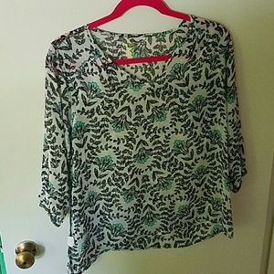 Francesca's patterned blouse
