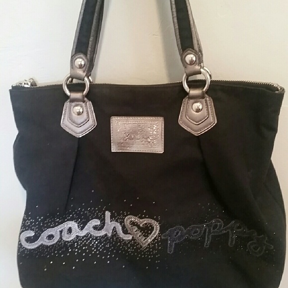 Authentic Black Coach Poppy tote