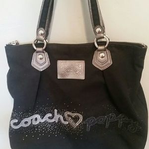 Authentic Black Coach Poppy tote