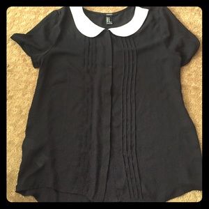 Black Peter Pan Collar