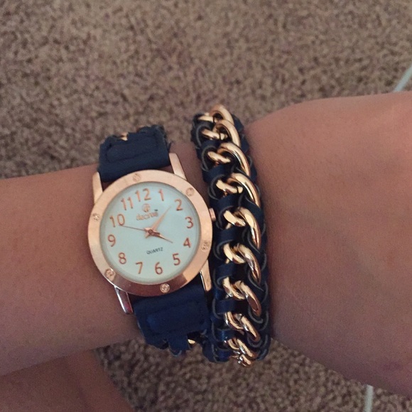 Watch bracelet in blue and gold