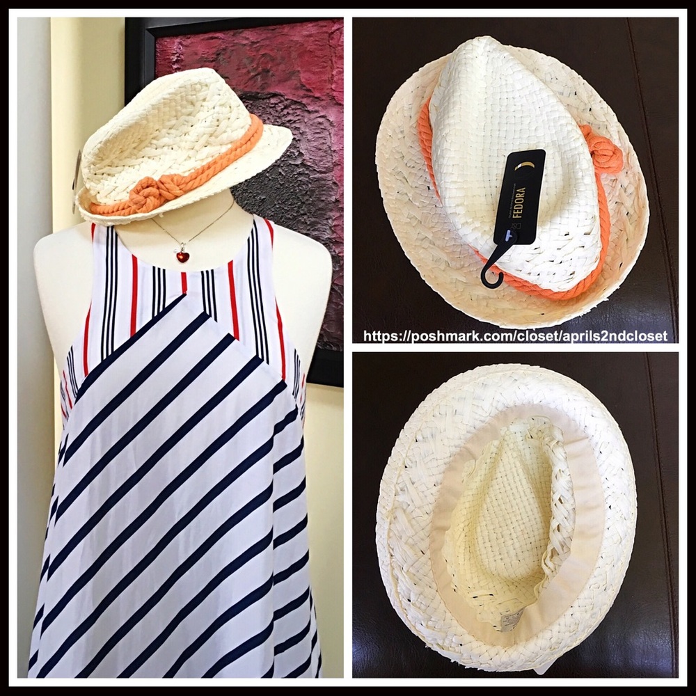 IVORY WOVEN FEDORA BOHO BOW BAND SUMMER HAT A3C - Picture 5 of 8