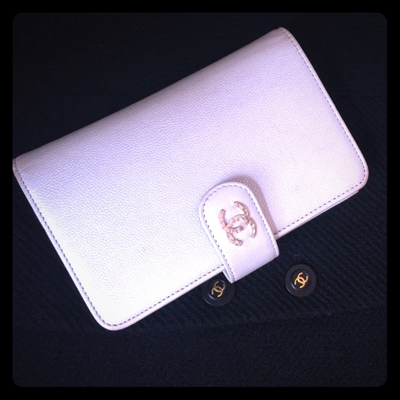 Chanel Handbags - Chanel wallet purse organizer bifold pearl silver