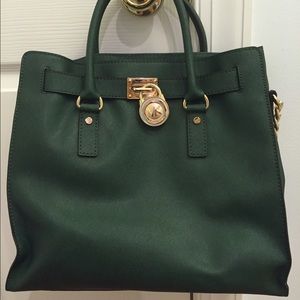 Michael Kors Hamilton tote in deep green