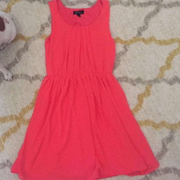 Pleated top coral orange dress sz Small