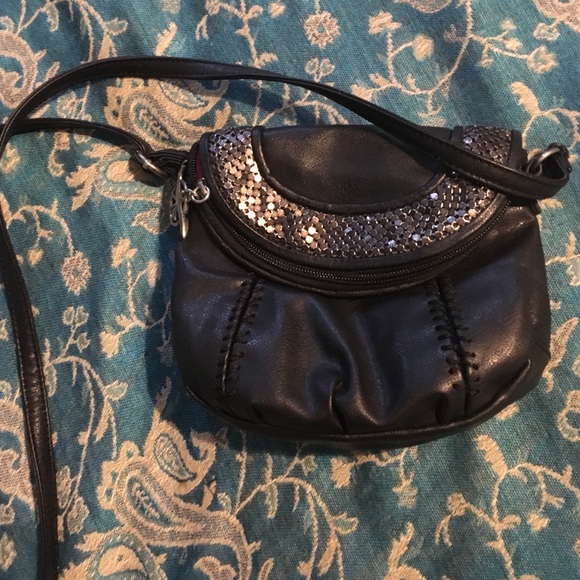 Black with sequins small crossbody purse