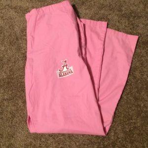 Pink University of Alabama scrub pants