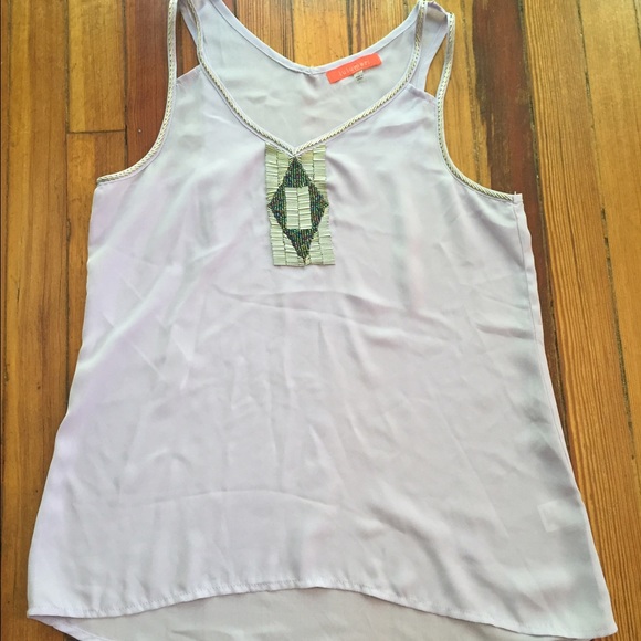 Light lavender shirt with beaded detail