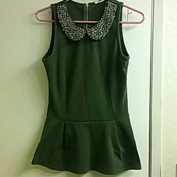 Green Peplum Top