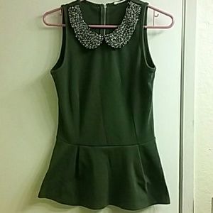 Green Peplum Top