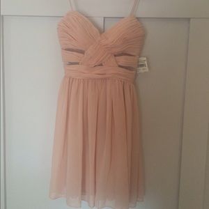 Light pink dress with sheer detail at the top