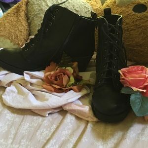 Chunky heeled booties
