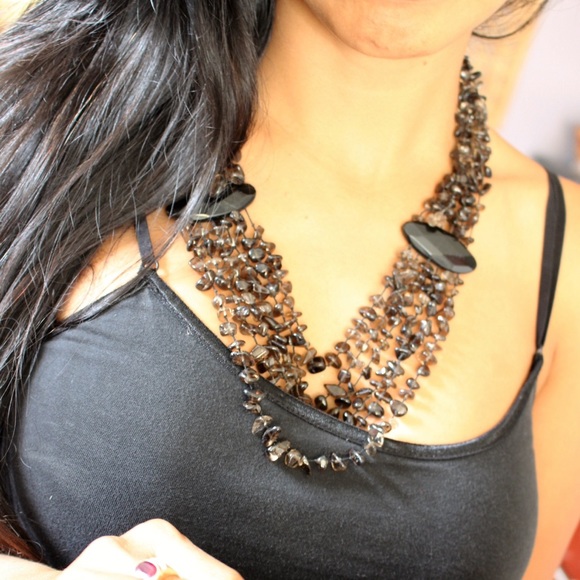 Black "Cat Eye" Gemstone Necklace