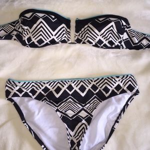 Black & White (w/ blue) bikini