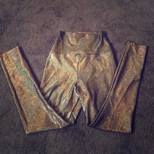 American Apparel Gold Sparkle Leggings