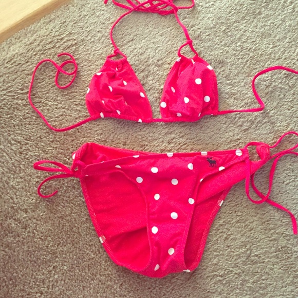Abercrombie Red Polka Dot String Bikini - image 1